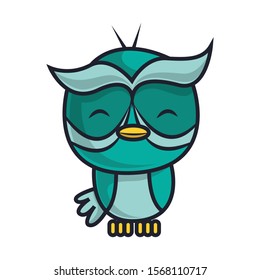 Cool Owl.vector illustration isolated on white background