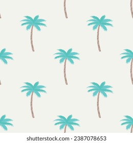Cool Palm Tree pattern in off white background . Summer fashion print. Seamless vector