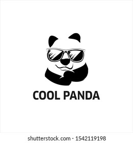 Cool panda bear mascot logo with sunglasses