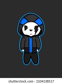 Cool panda cartoon characters design  
