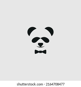 Cool Panda logo design vector, simple