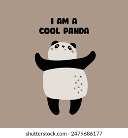 Soy un Vector de panda genial para ropa de niño lindo