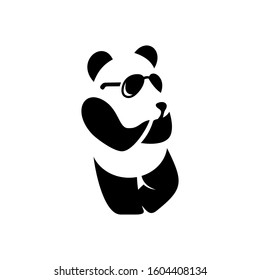 Cool panda wearing an sun glass with arm crossed