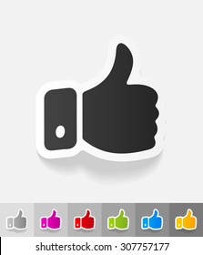 cool paper sticker with shadow. Vector illustration