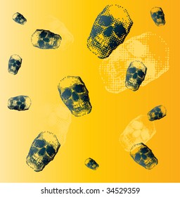 Cool pattern with skulls. Vector.