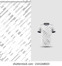 Cool Pattern Soccer jersey and t-shirt sport mockup template, Graphic design for football kit or activewear uniforms. White random dot pattern theme with 3d preview