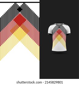 Cool Pattern Soccer jersey and t-shirt sport mockup template, Graphic design for football kit or activewear uniforms. Strip pattern theme with 3d preview