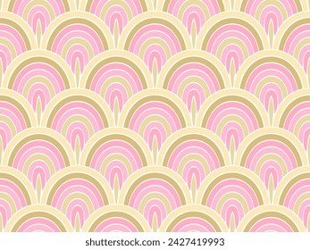 Cool peacock feather vector seamless pattern. Multicolored fishscale texture. Tile peacock plumage print. Dreamy animal scale background. Oriental traditional ornament.
