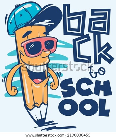 Cool pencil happy back to school