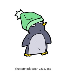 caricatura de pingüino fresco