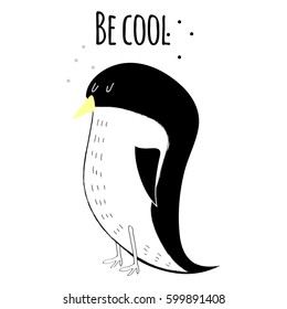 Cool penguin illustration