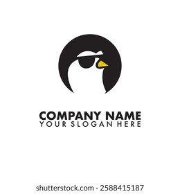 Cool Penguin Mascot Character Symbol Design Logo