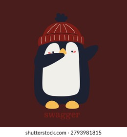 Cool Penguin wearing red