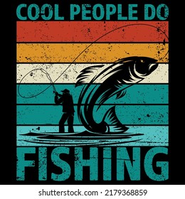 COOL PEOPLE DO Fishing t shirt and mug design vector illustration