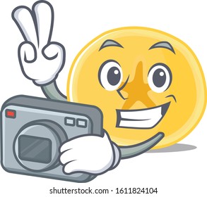 Cool Photographer banana chips character with a camera