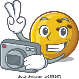 Cool Photographer bowling ball character with a camera
