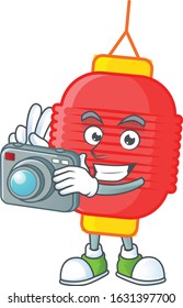 Cool Photographer chinese lantern character with a camera