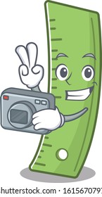 Cool Photographer ruler character with a camera