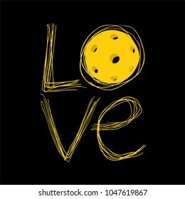 cool pickleball love symbol