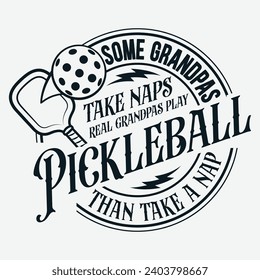 Cool Pickleball Men Grandpa Paddle Sport Pickleball Player T-Shirt
