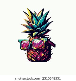 Cool Pineapple with Sun Glass