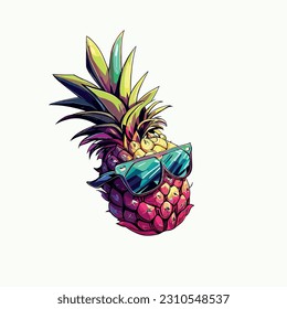 Cool Pineapple with Sun Glass
