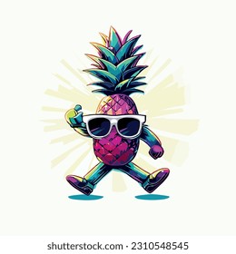 Cool Pineapple with Sun Glass