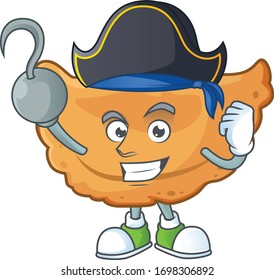 Cool pirate of cornes de gazelle cartoon design style with one hook hand