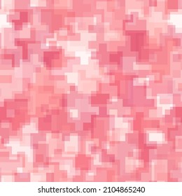 Cool pixel camouflage for girls seamless pattern background. Digital cifra clothing style masking camo repeat print. Cream coral colors decorative texture. Design element vector illustration.