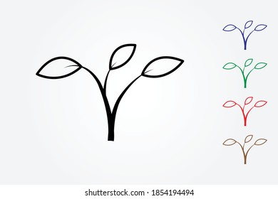 Cool plant vector logo on white background