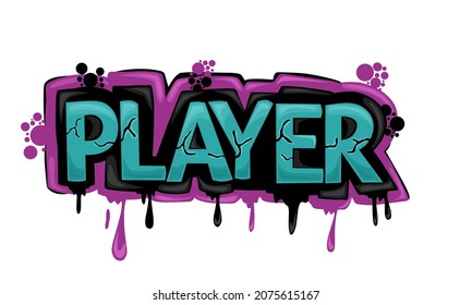 cool PLAYER writing graffiti design