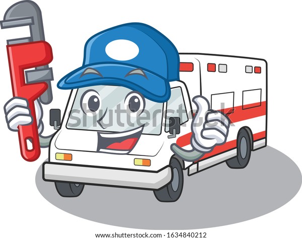 Cool Plumber\
ambulance on mascot picture\
style