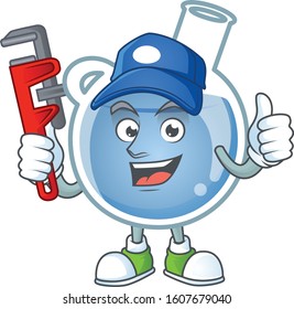 Cool Plumber blue potion on mascot picture style
