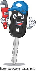 Cool Plumber car key on mascot picture style