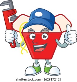 Cool Plumber chinese box noodle on mascot picture style