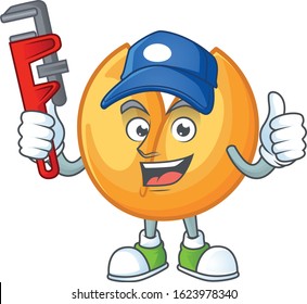 Cool Plumber chinese fortune cookie on mascot picture style