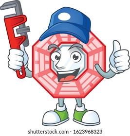 Cool Plumber chinese square feng sui on mascot picture style
