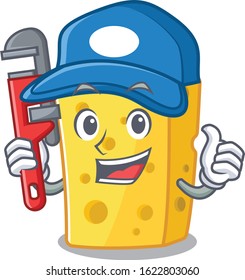 Cool Plumber emmental cheese on mascot picture style