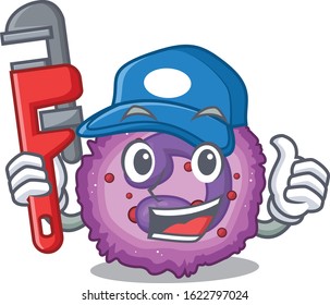 Cool Plumber eosinophil cell on mascot picture style