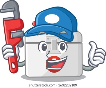 Cool Plumber first aid kit on mascot picture style