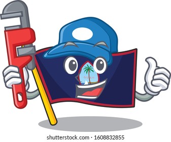 Cool Plumber flag guam on mascot picture style