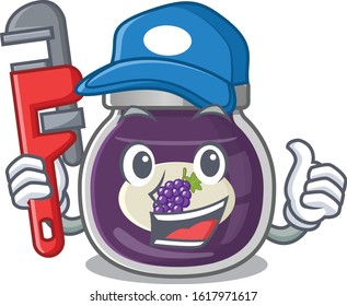 Cool Plumber grape jam on mascot picture style