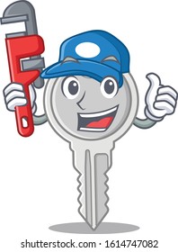 Cool Plumber key on mascot picture style