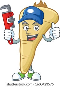 Cool Plumber parsnip cartoon character mascot design