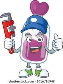 Cool Plumber purple potion on mascot picture style