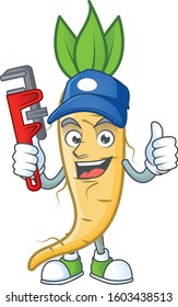 Cool Plumber salsify cartoon character mascot design