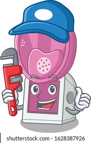 Cool Plumber steam inhaler on mascot picture style