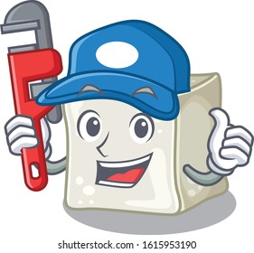 Cool Plumber sugar cube on mascot picture style