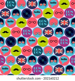 cool pop art english pattern