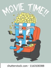 Cool popcorn vector design